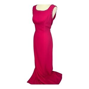 Vintage Watters & Watters BHLDN Bright Pink Evening Gown Wedding Guest Dress